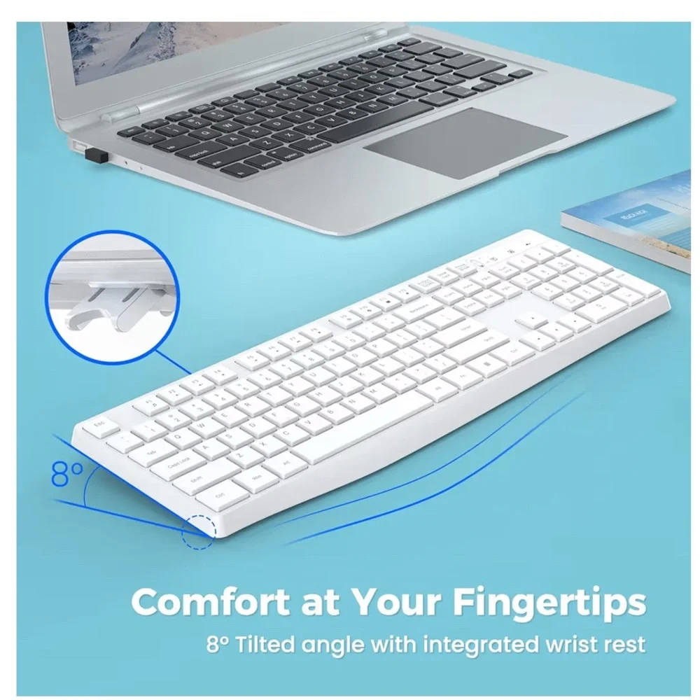 Lovaky Wireless Keyboard, 2.4G Ergonomic Wireless Computer Keyboard